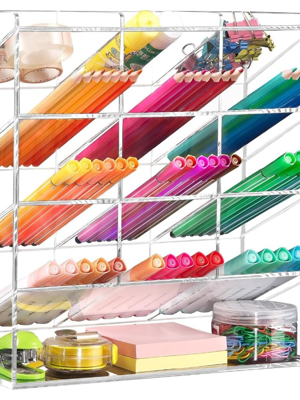 Acrylic Vertical Marker Organizer for 150 Markers, Desk Orgaizer